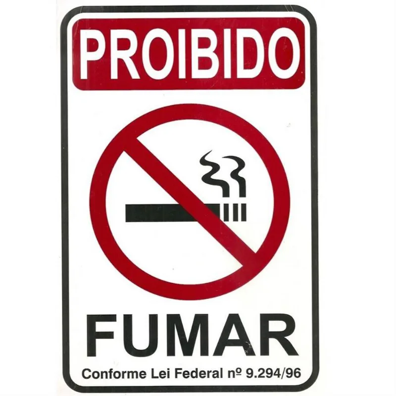 Placa De Poliestireno Auto-adesiva 15x20cm Proibido Fumar - 220 Ab - Sinalize Sinalize