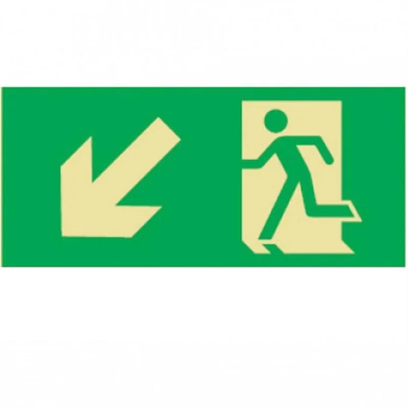 Placa De Pvc Fotoluminescente Auto-adesiva 15x30 Desca A Esquerda - 315 Ag - Sinalize Sinalize