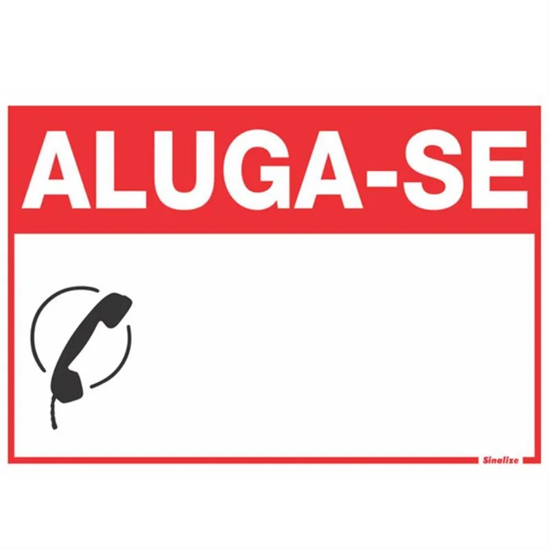 Placa De Poliestireno 20x30 "aluga-se" - 250cm - Sinalize Sinalize