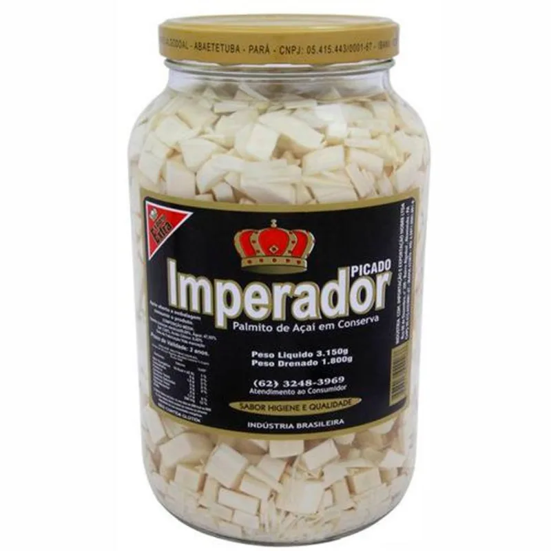 Palmito Acai Inteiro Imperador Vidro 1.8Kg PALMITO ACAI IMPERADOR INTEIRO VD 1.8Kg