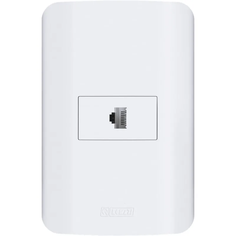 Tomada Romazi Canoa 4x2 1RJ45 CaT5 para Rede Branca