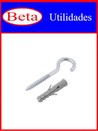 BETA UTILIDADES GANCHO C/ BUCHA 6 C/ 4 - Plásticos