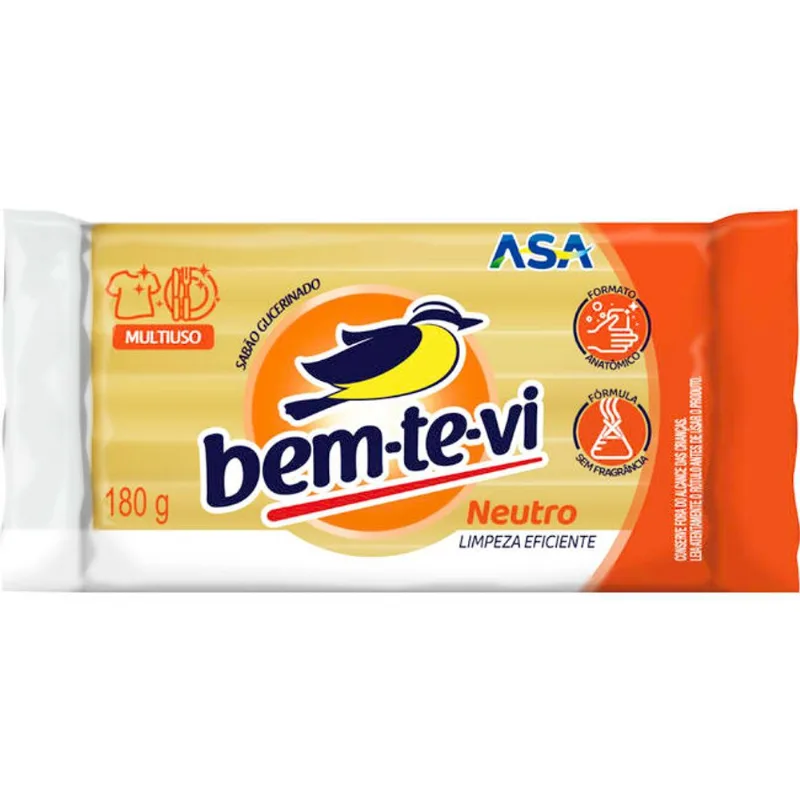 Sabão em Pedaço Bem-te-Vi Neutro 180g