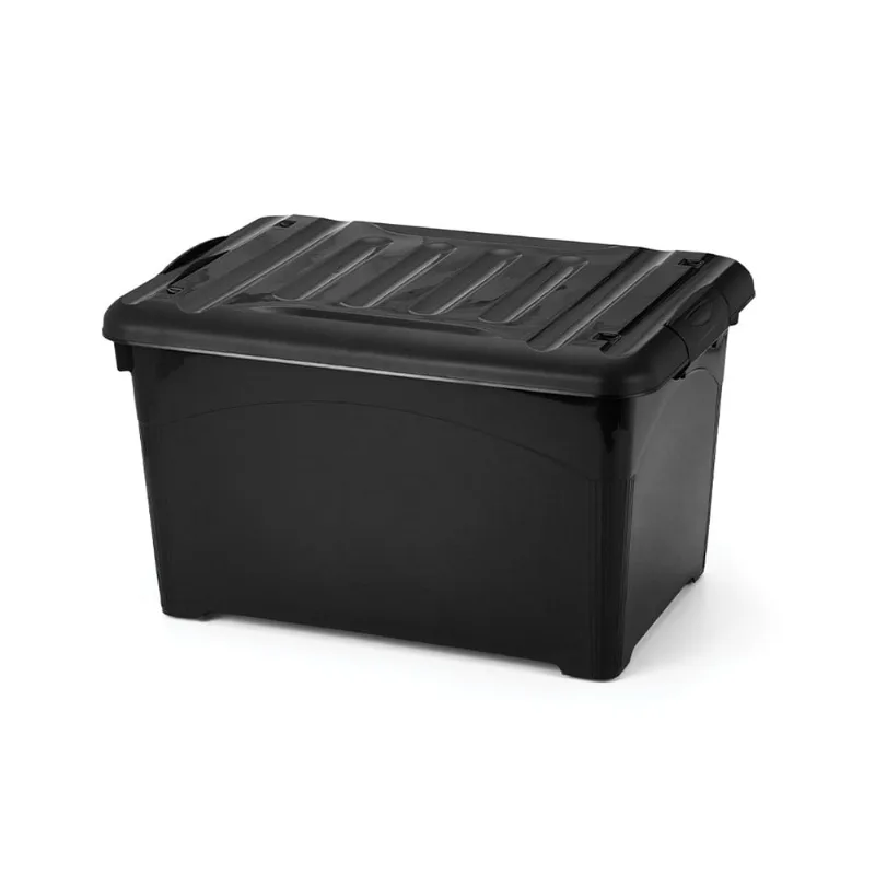 Caixa Profissional com Tampa e Rodinhas Injeplastec Caixa Profissional com Tampa e Rodinhas 35KG 65L Preta