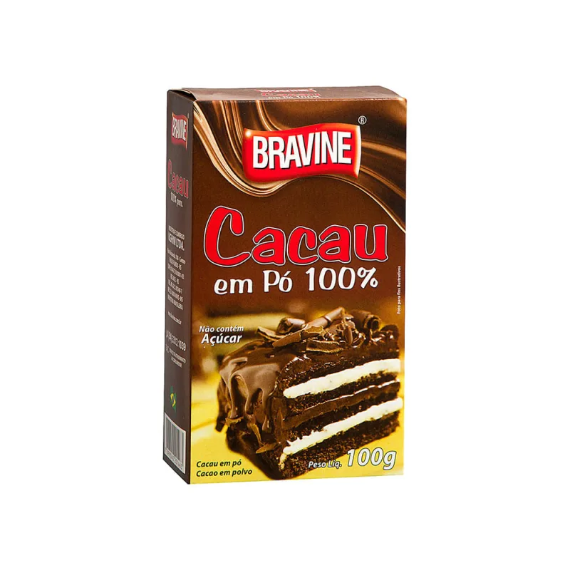 Cacau em Pó Bravine 100g - Bravine - Mercearia