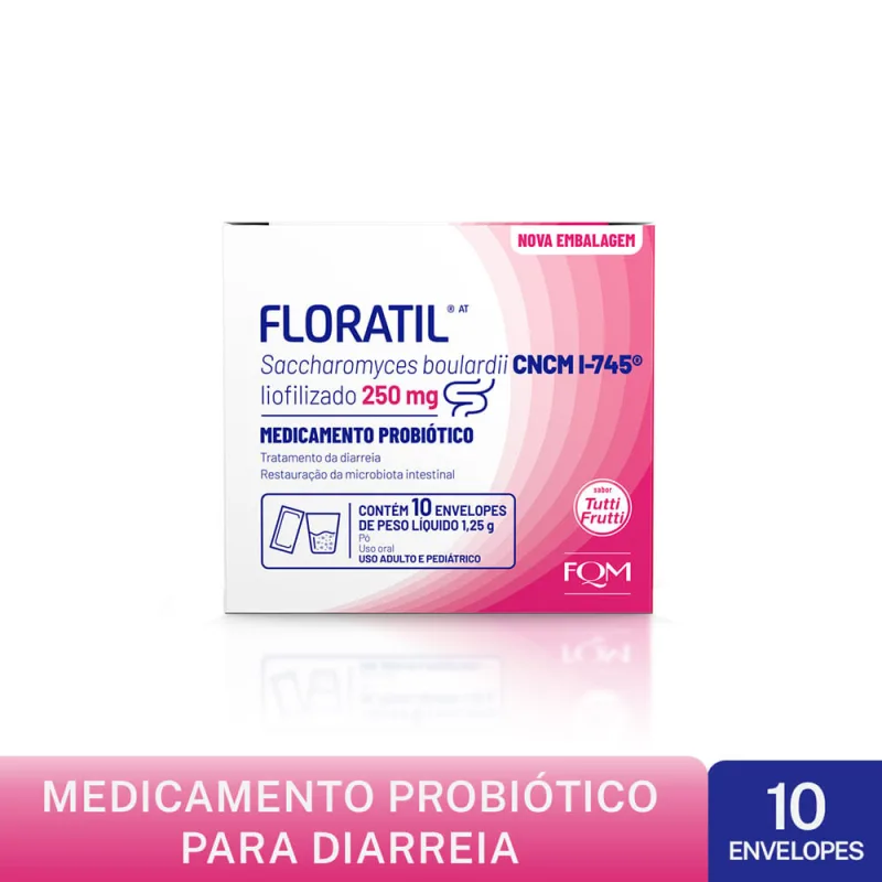 Floratil Pediátrico 250mg Sabor Tutti-Frutti Pó para Solução Oral 10 Envelopes 1g - Floratil