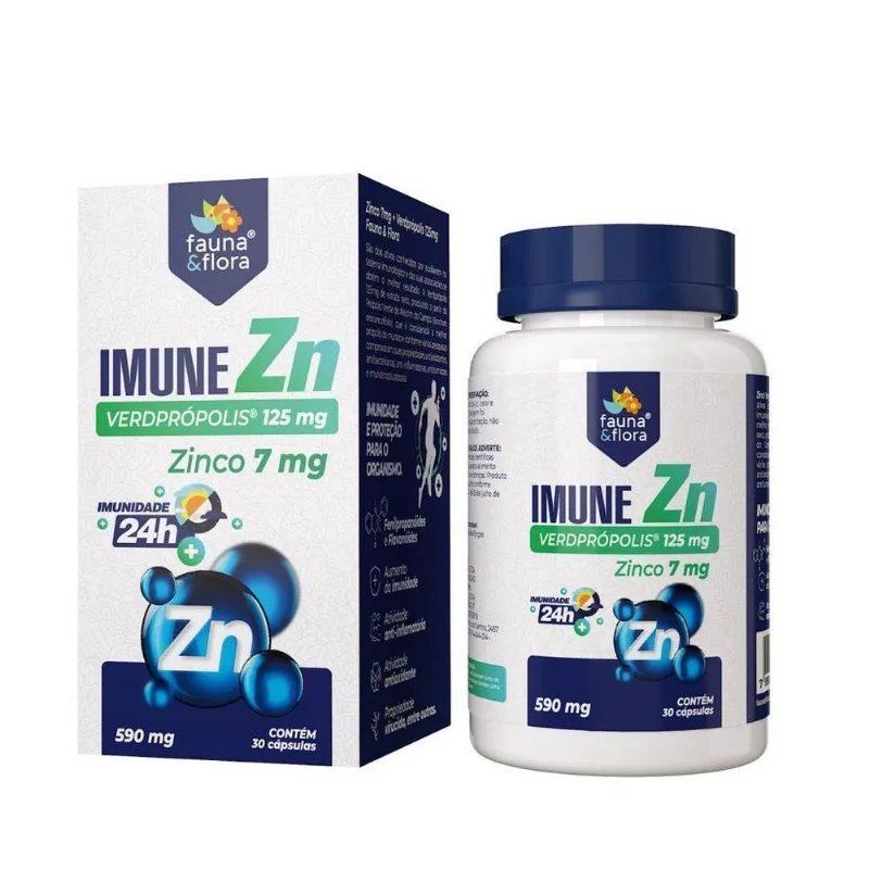 Imune Zn - Verdprópolis 125mg + Zinco 7mg - 30 Capsulas