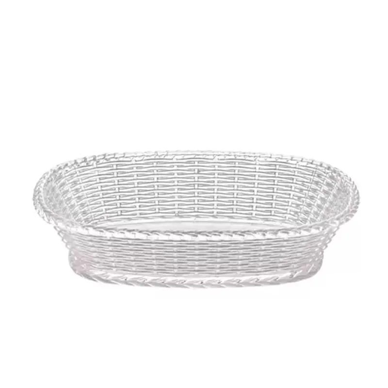 Porta-pão oval em acrílico Ricasa Palha 21x7x29,5cm