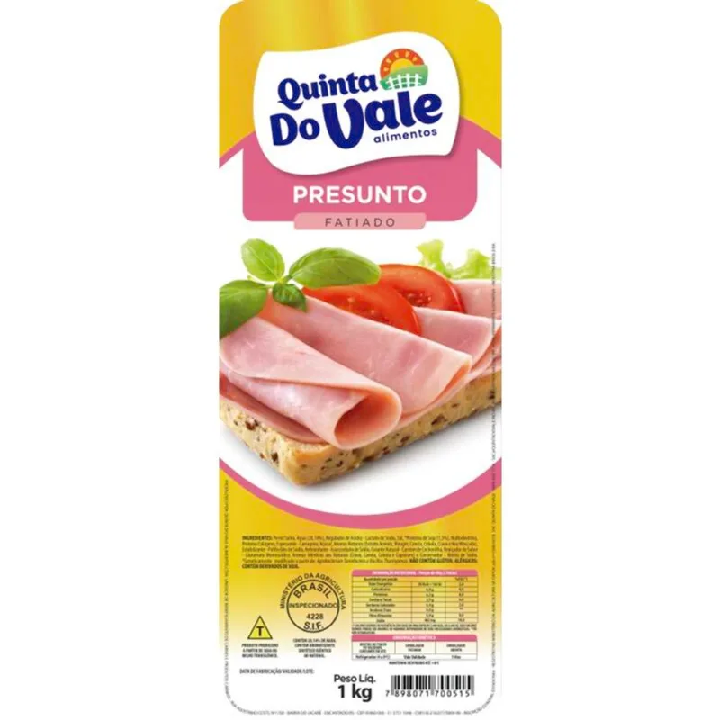 Presunto Cozido Quinta do Vale Sem capa de gord Fat 1kg