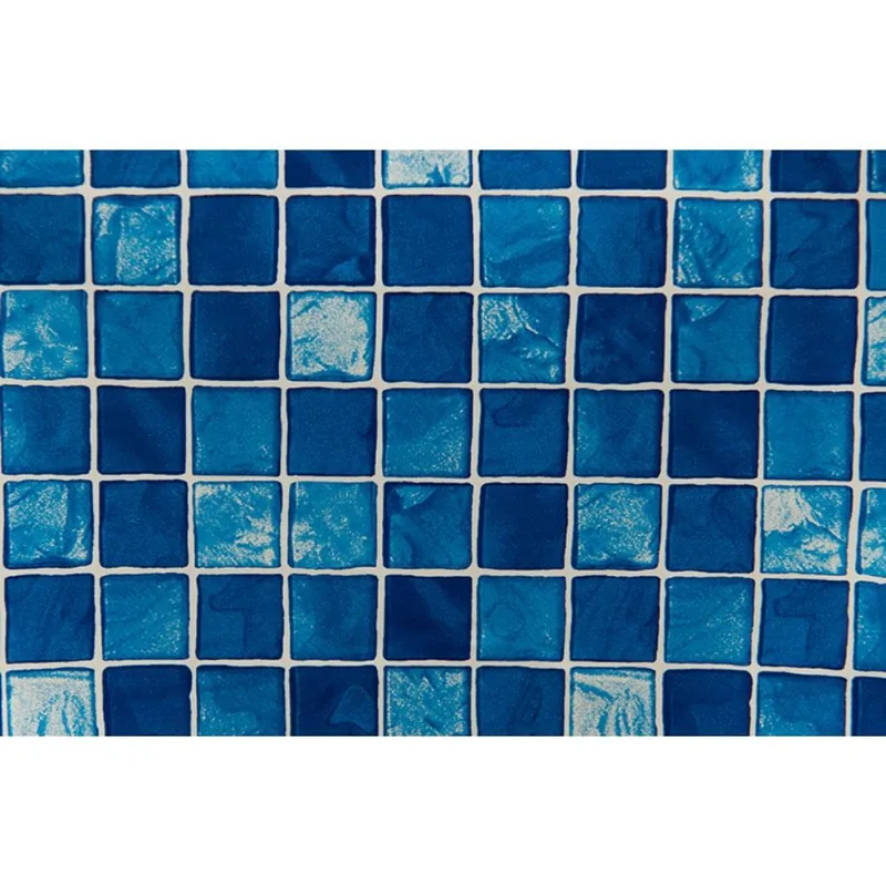 Revestimento Adesivo 45cmx2m Pastilha Azul Piscina Con-Tact