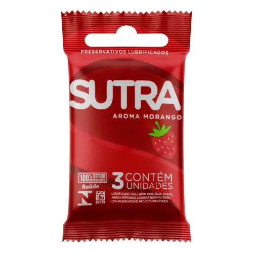PRESERVATIVO SUTRA  AROMA MORANGO 12X3 - SUTRA