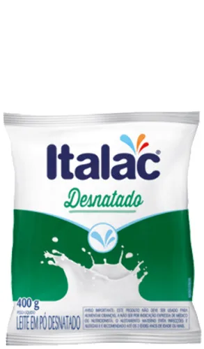 Leite Em Pó Desnatado 400g Italac - ITALAC - Mercearia