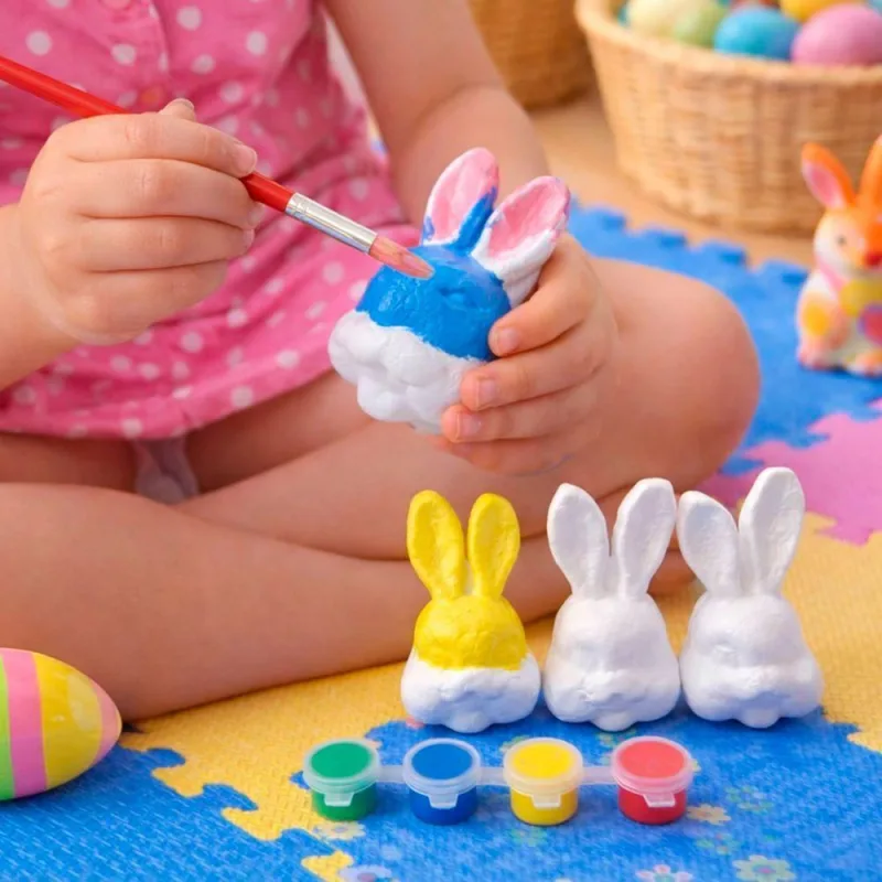 Cabeça Coelho Páscoa Para Pintar Colorir Com Pincel Kit 60pç - OUTRAS - Beleza E Perfumaria