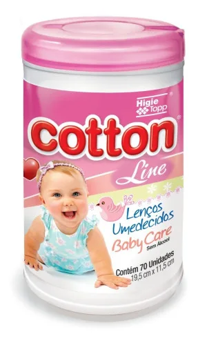 Lencos Cotton C/70 Rosa - COTTON - Higiene E Beleza