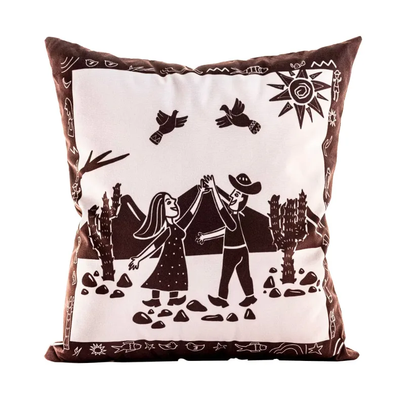 Almofada Decorativa Cordel Casal Dançante Velveteen 45X45CM - Speciatta
