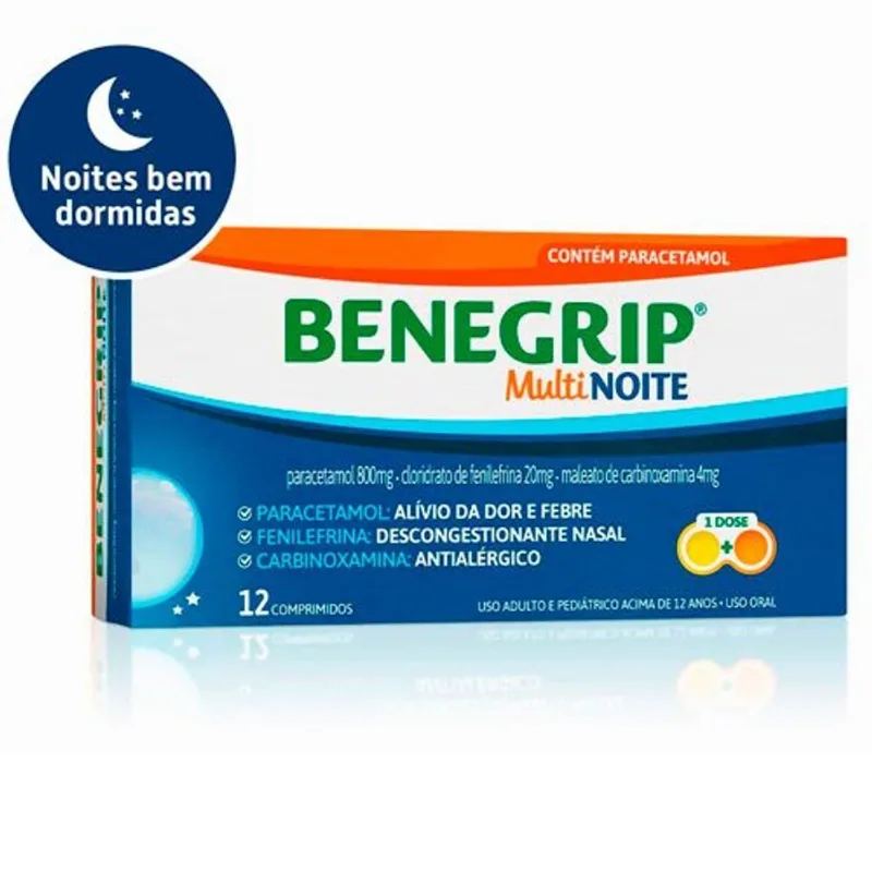 Benegrip Multi Noite 12 Comprimidos Cosmed