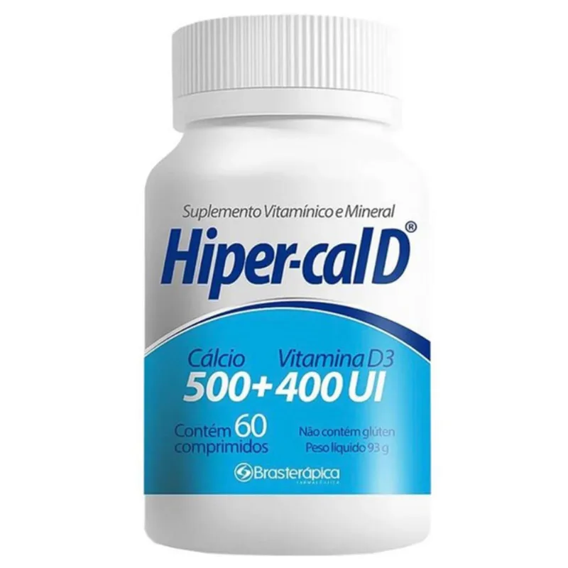 Hipercal D 500mg + 400UI 60 Comprimidos Brasterápica