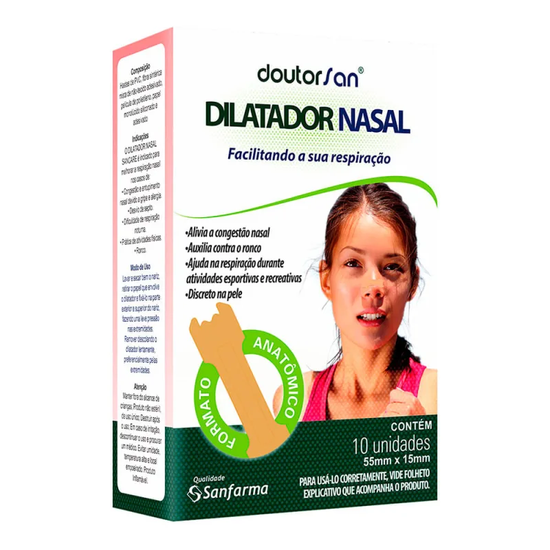 Dilatador Nasal Doutorsan Feminino 10 Unidades - Sanfarma - Dilatador Nasal