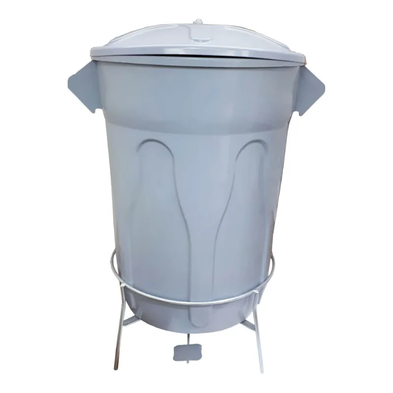 Lixeira Plástica com Pedal em Aço JSN Cinza 60 Litros