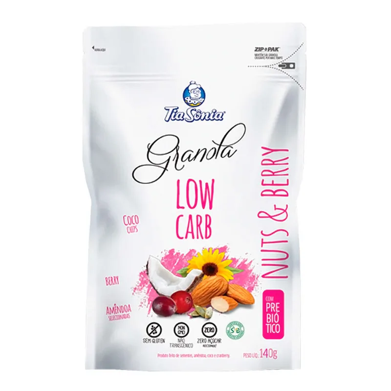 Granola Low Carb Tia Sônia com Prebiótico Nuts e Berry 140g