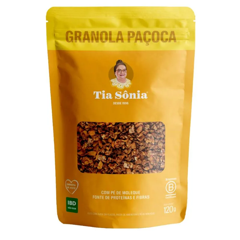 Granola Paçoca Com Pé de Moleque Tia Sonia 120g