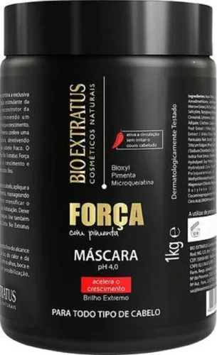 Masc Trat Capilar 1kg Forca Pimenta - BIO EXTRATUS - Higiene E Beleza