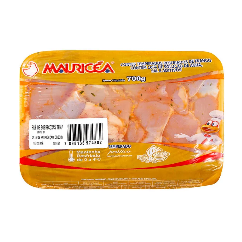 Filé de Sobrecoxa de Frango Temperada Mauricéa Bandeja 700g