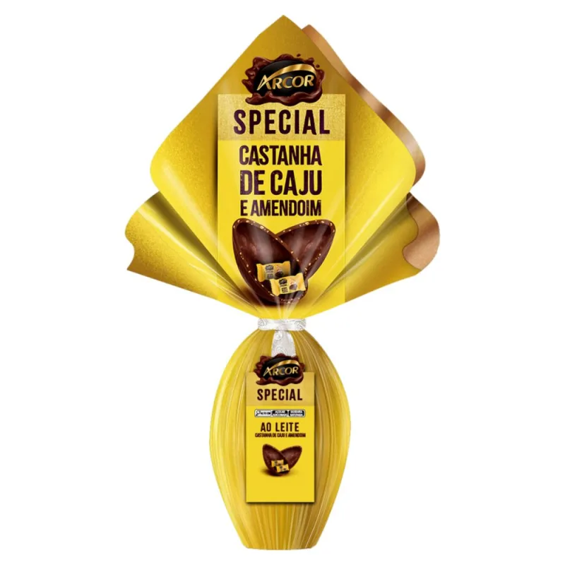 Ovo De Páscoa Ao Leite Com Castanha De Caju E Amendoim Arcor Special 250g - Não Informado - Mercearia
