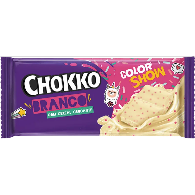 Barra de Chocolate Branco com Cereais Crocantes Chokko Pacote 65g