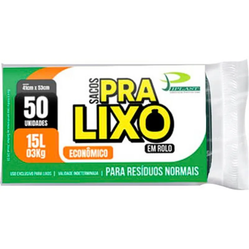 Saco de Lixo Jiplast Econômico 15L 50 un
