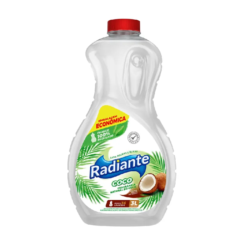 Lava Roupa Líquido Radiante Coco 3l - RADIANTE - Limpeza