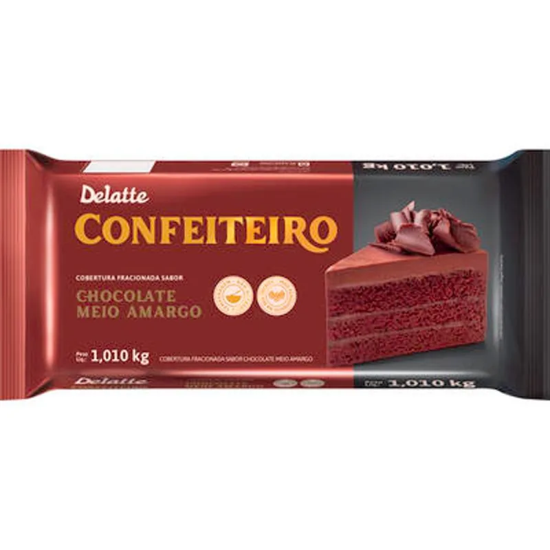 Cobertura de Chocolate Delatte Conf M Amargo 1,010kg