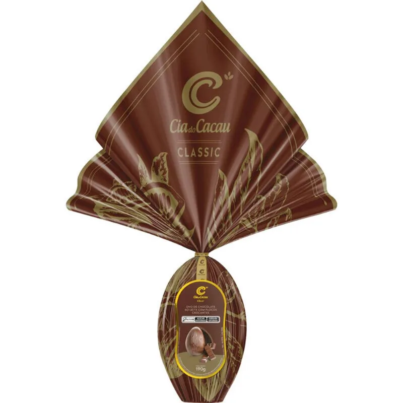 Ovo de Páscoa Cia do Cacau Flocos Crocantes 190g