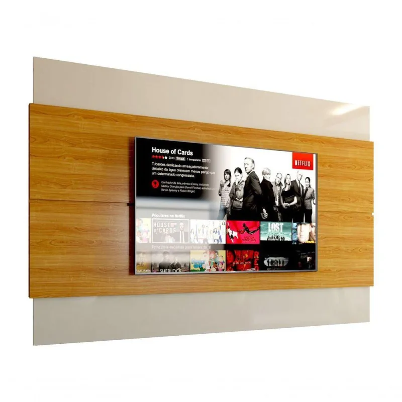 Painel Para Tv Wall-limit 1.8 Off White Com Nature - Moveisaqui - OUTRAS - Móveis