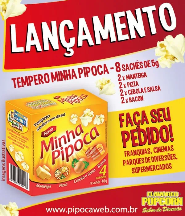 Combo Temperos Popcorn Nº 12 - Cebola E Salsa, Churrasco, Manteiga, Queijo, Ervas Finas, Bacon, Pizza, Cheddar, Calabres - Não Informado - Mercearia