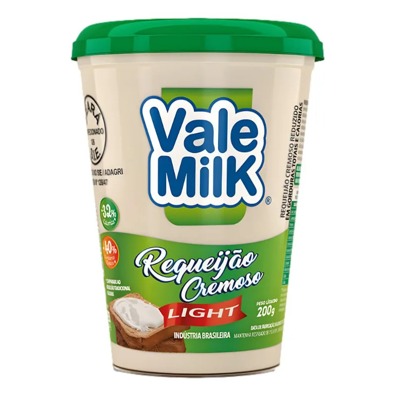 Requeijão Cremoso Vale Milk Light 200g
