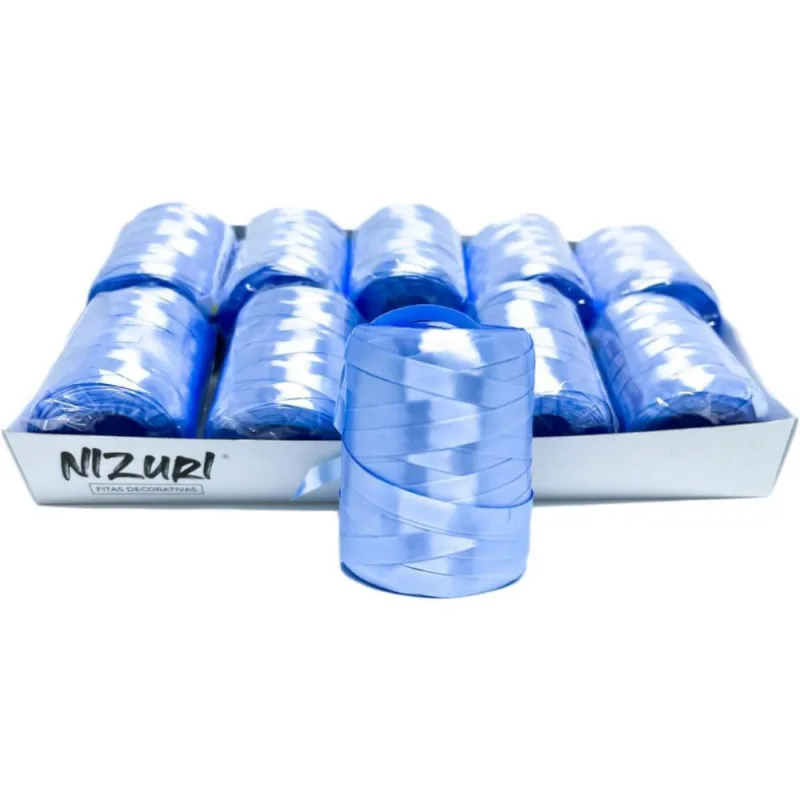 Fitilho 5Mmx50M Azul Celeste Pacote Com 10