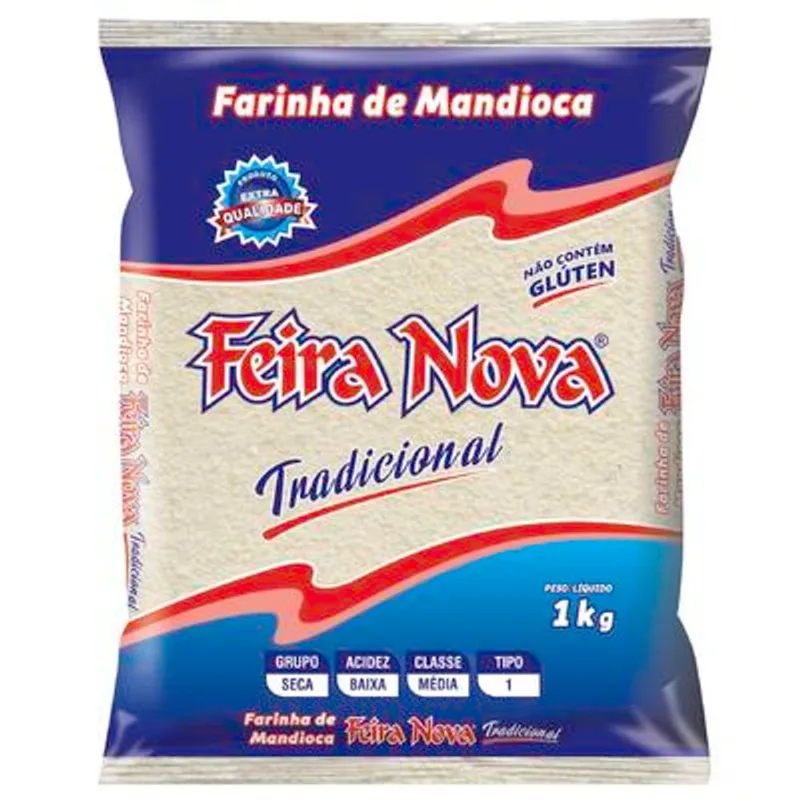 Farinha de Mandioca Feira Nova Branca 1kg