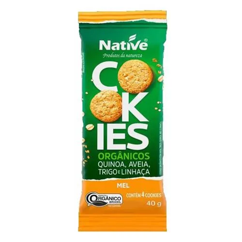 COOKIE NATIVE ORGÂNICO GRÃOS E MEL 40G - ORGANICO