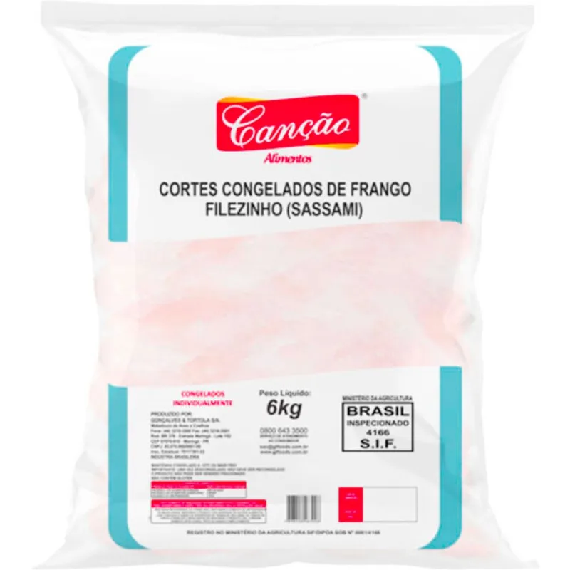Filezinho Sassami de Frango Canção Congelado 6kg