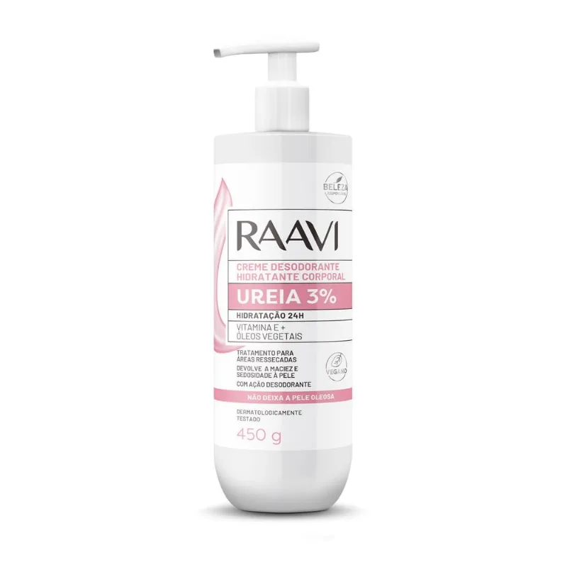 Creme Hidratante Corporal Ureia 3% Raavi 450g Creme Hidratante Corporal Ureia 3% Raavi