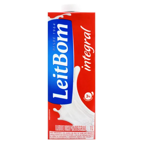 LEITE UHT INTEGRAL LEITBOM CAIXA COM TAMPA 1L - LEITBOM