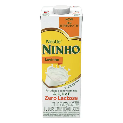 LEITE UHT SEMIDESNATADO ZERO LACTOSE NESTLÉ NINHO LEVINHO CAIXA COM TAMPA 1L - NESTLE