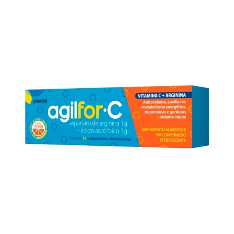 Suplemento Alimentar Agilfor-C Sabor Laranja 16 Comprimidos Efervescente
