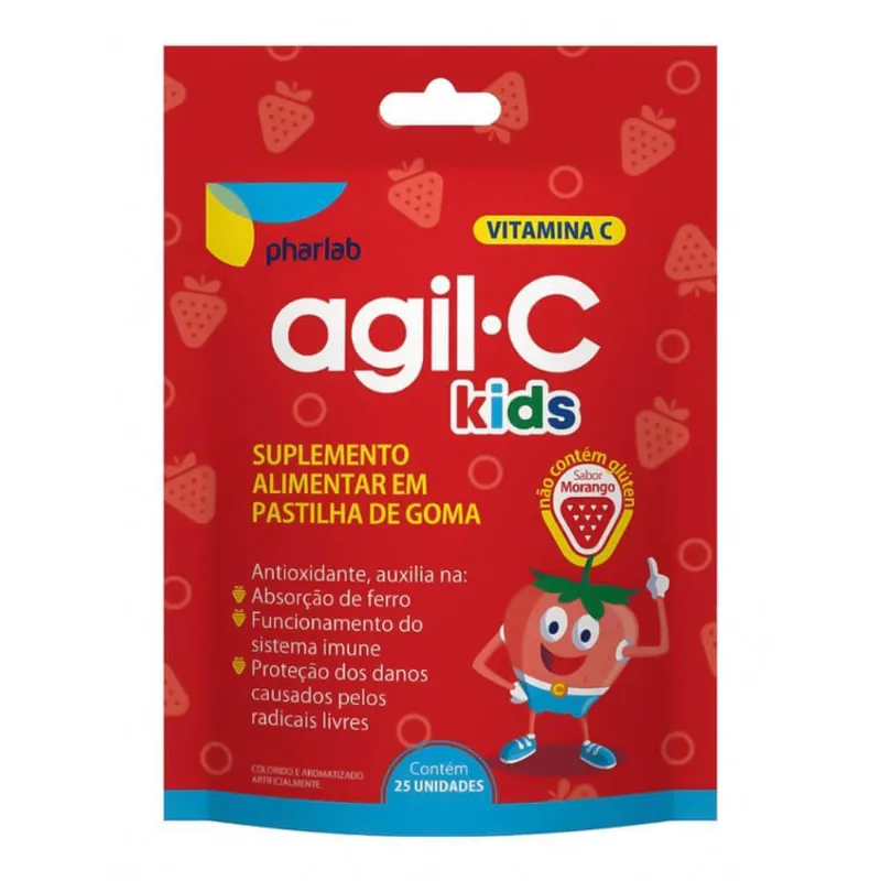 Agil-c kids morango com 25 gomas