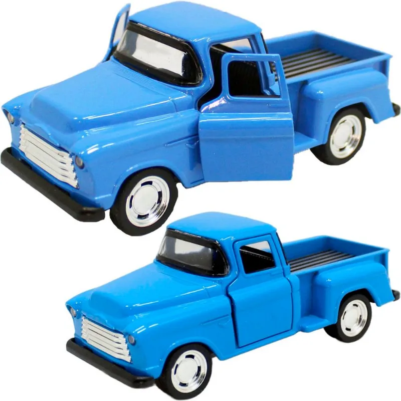 Carro Caminhonete Miniatura Metal Azul Colecionável Fricção