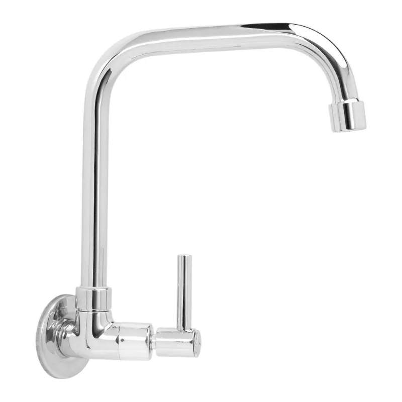 Torneira para Cozinha Parede 1/4 V Bica Média Cromado Aladim DN15 Torneira para Cozinha Parede 1/4V Bica Média Cromada DN15