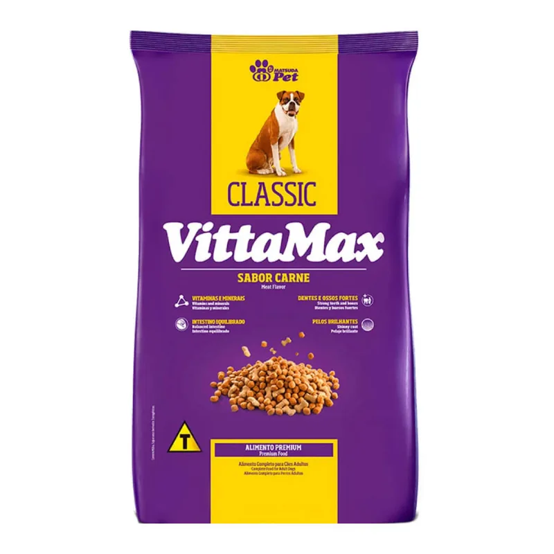 Racao p/ Cão Vittamax Adulto Classic Carne 10,1Kg