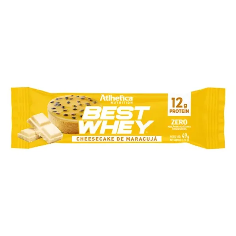 Barra Proteina Best Whey Cheesecake De Maracujá Atlhetica 49g - Não Informado - Mercearia