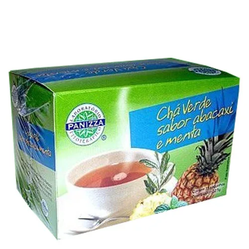 Cha Verde Abacaxi Menta 15 Saches 22,5 Gr Panizza Panizza - PANIZZA - Mercearia